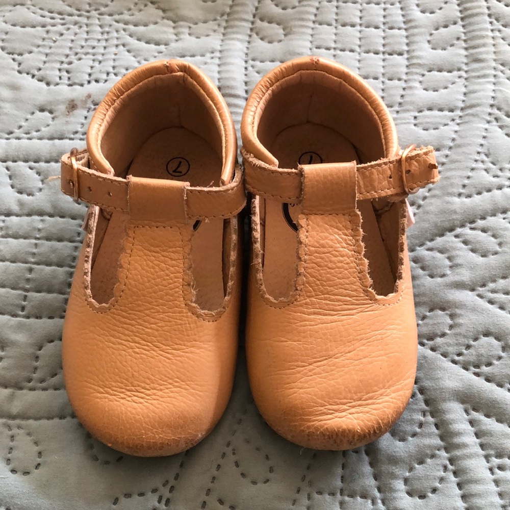 Little Love Bug Nude Leather Mary-Janes US 7